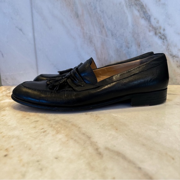 BALLY Vintage Classic Black Leather Tassel Loafers - Picture 7 of 9